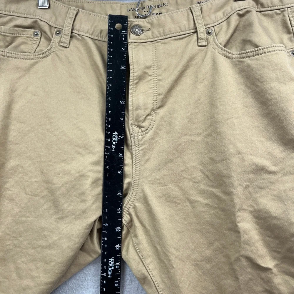Banana Republic Travel Jean Men 36x32* Khaki Athletic Fit Stretch Tapered Preppy